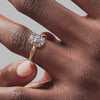 Signature Solitaire Oval Engagement Ring - Rose Gold Polished Band - On Model View