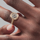 Signature Heirloom Bezel Asscher Engagement Ring - Rose Gold Polished Band - On Model View