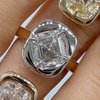 hitched signature heirloom bezel video showcasing three different diamonds