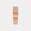 rose gold double row tapered mens diamond wedding band side 