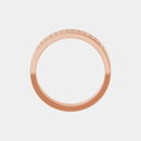 rose gold double row tapered mens diamond wedding band through