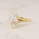 front view of a split-shank filigree and milgrain engagement ring