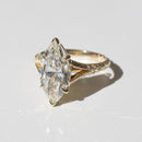 front view of a split-shank filigree and milgrain engagement ring