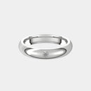 hitched men's platinum classic solitaire wedding band in 4mm width