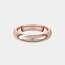 hitched men's rose gold classic solitaire diamond band in 4mm width