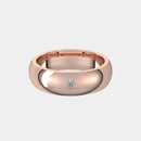 hitched men's rose gold classic solitaire diamond band in 6mm width