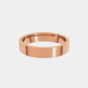 hitched men's rose gold flat wedding band in a 4mm width