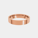 hitched men's rose gold flat wedding band in a 4mm width