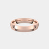 hitched men's rose gold knife edge wedding band with a 4mm width