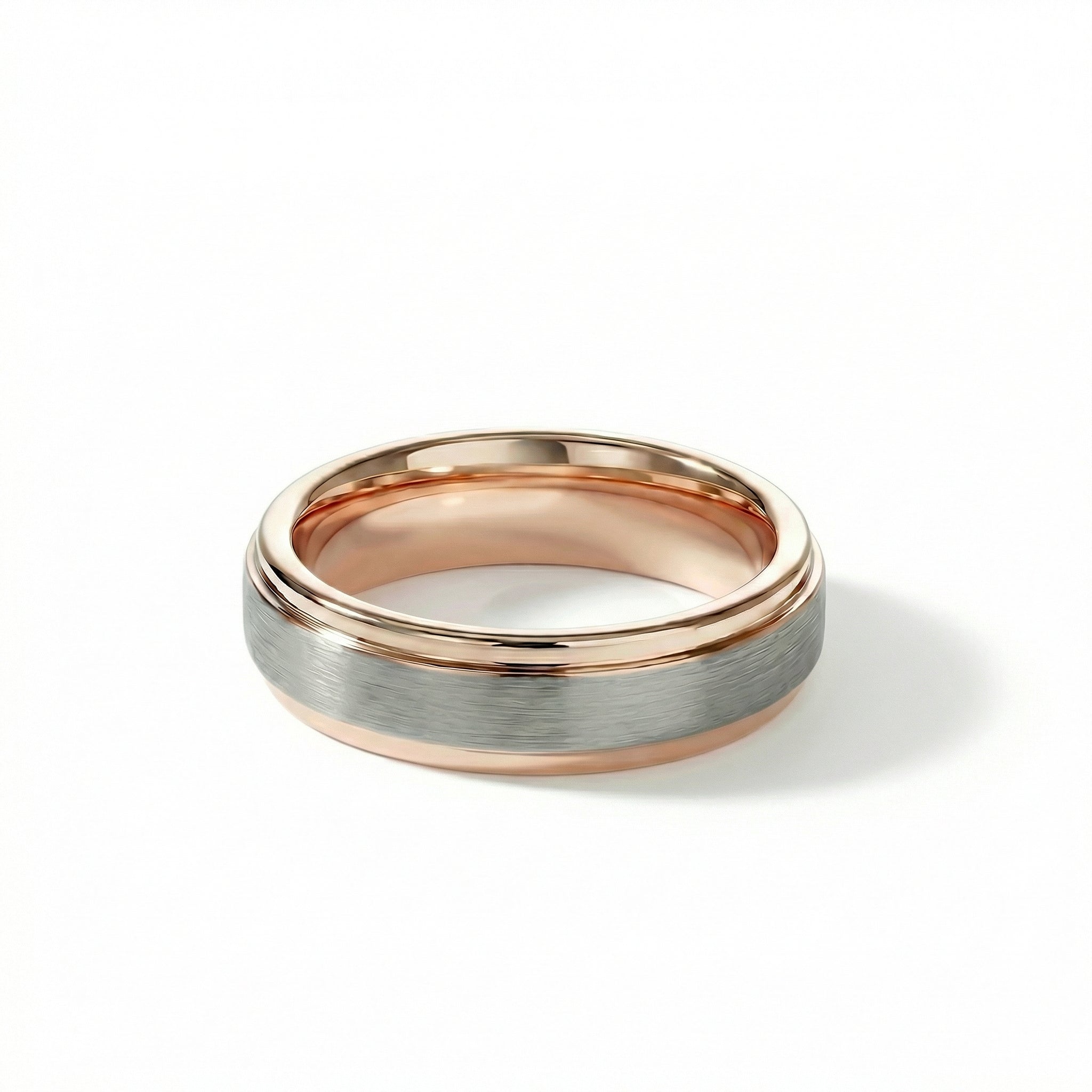 The Tungsten Flat Edge Two-Tone: Natural & Rose