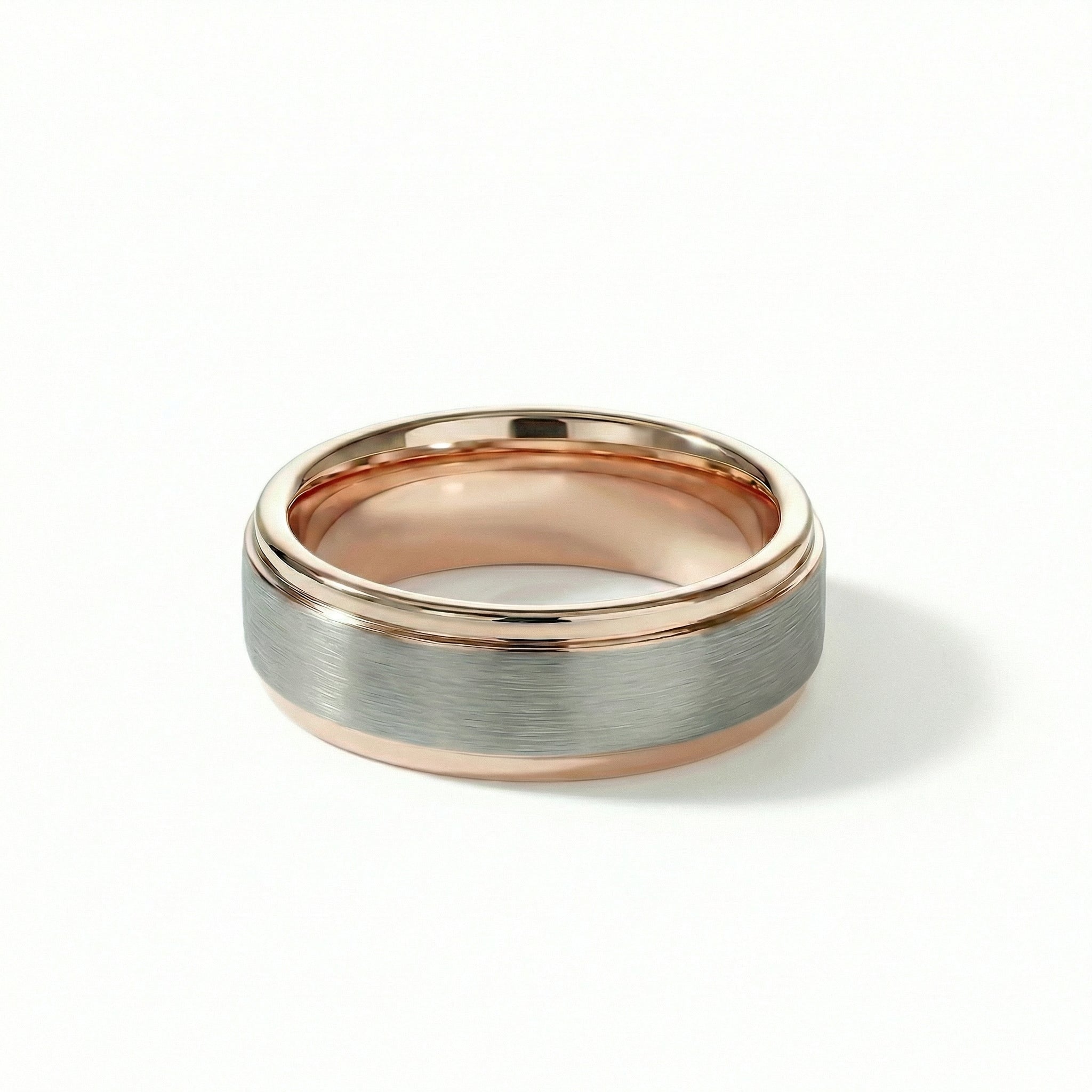 The Tungsten Flat Edge Two-Tone: Natural & Rose