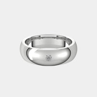hitched men's white gold classic solitaire diamond band in 6mm width