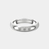 hitched men's white gold classic wedding band with trio of diamonds in 4mm width