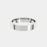 hitched men's white gold flat wedding band in a 4mm width