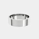 hitched men's white gold flat wedding band in a 6mm width