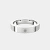 hitched men's white gold flat solitaire diamond band in 4mm width