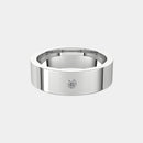 hitched men's white gold flat solitaire diamond band in 6mm width