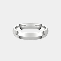 hitched men's white gold knife edge wedding band with a 4mm width