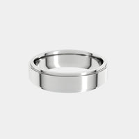 hitched men's white gold stepped edge wedding band in 5mm width