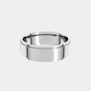 hitched men's white gold stepped edge wedding band in 6mm width