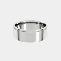 hitched men's white gold stepped edge wedding band in 7mm width