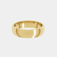 hitched men's yellow gold classic wedding band in a 5mm width