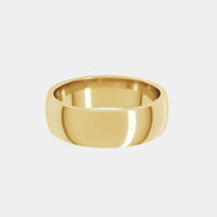hitched men's yellow gold classic wedding band in a 6mm width