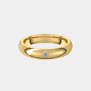 hitched men's yellow gold classic solitaire diamond band in 4mm width