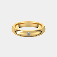 hitched men's yellow gold classic solitaire diamond band in 4mm width