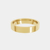 hitched men's yellow gold flat wedding band in a 4mm width