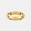 hitched men's yellow gold knife edge wedding band with a 4mm width
