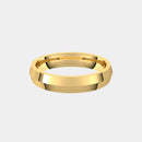 hitched men's yellow gold knife edge wedding band with a 4mm width