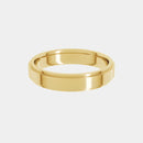 hitched men's yellow gold stepped edge wedding band in 4mm width