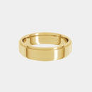 hitched men's yellow gold stepped edge wedding band in 5mm width