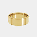hitched men's yellow gold stepped edge wedding band in 7mm width