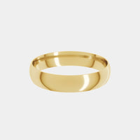 hitched yellow gold mens classic wedding band in a 4mm with a thin width