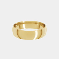 hitched yellow gold mens classic wedding band in a 5mm with a thin width