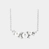 white gold diamond and pearl cluster necklace