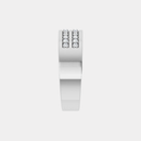 white gold double row tapered mens diamond wedding band side
