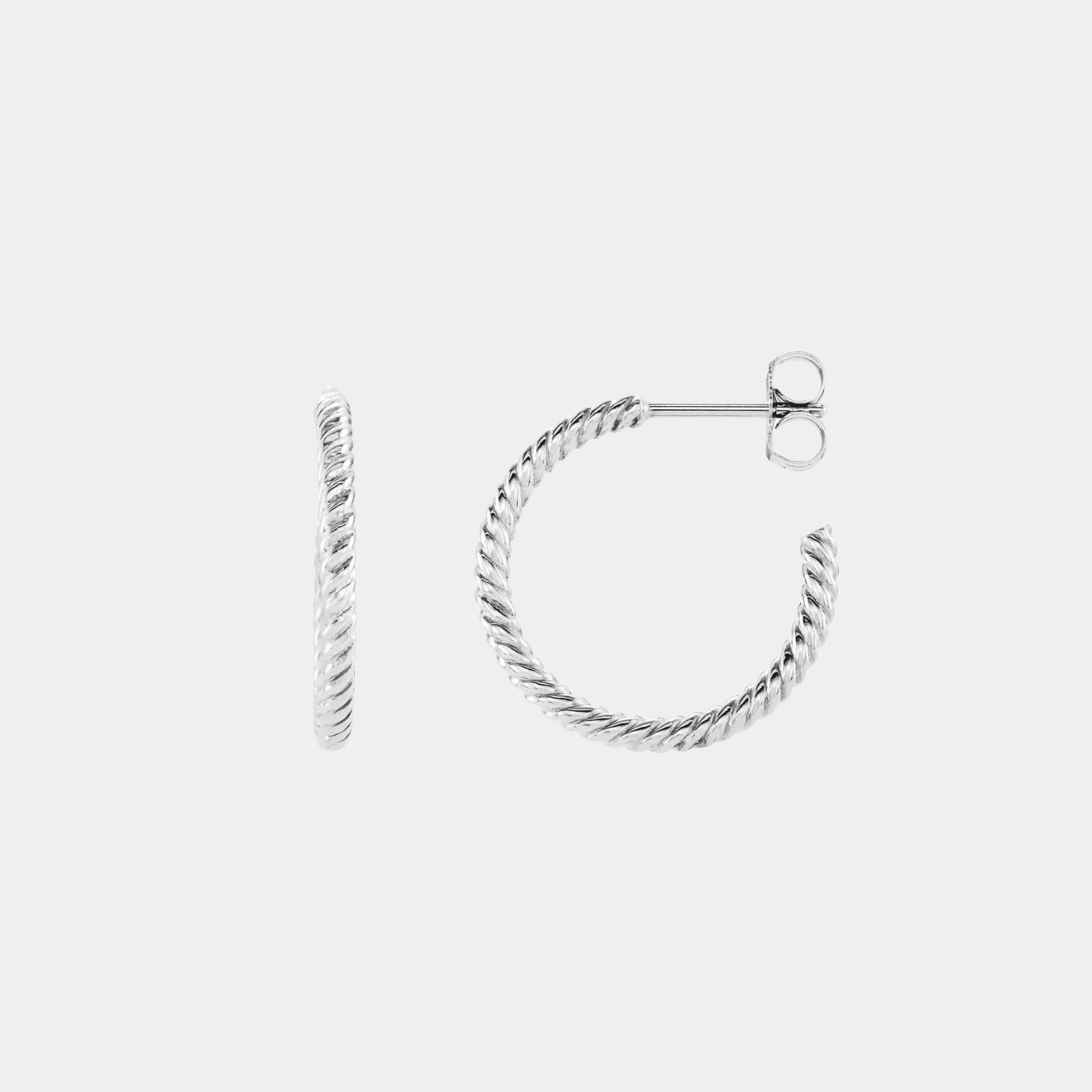 womens white gold rope hoops