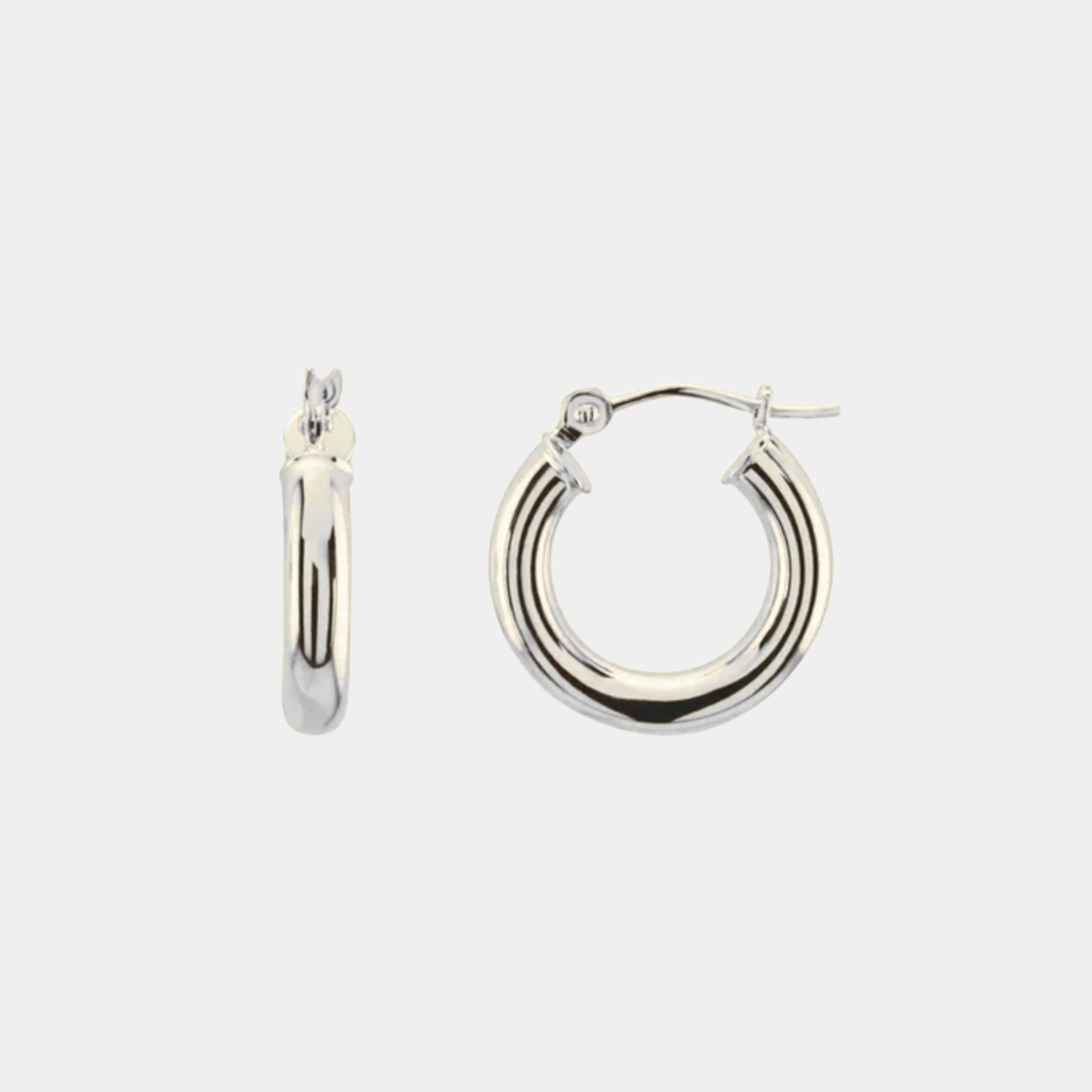 womens white gold tube hoops