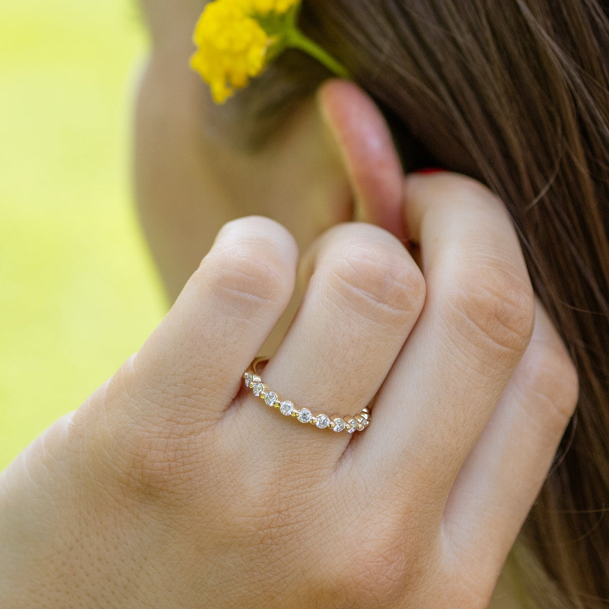 The Gold Single Prong Round Half Eternity | Hitched Fine Jewelry
