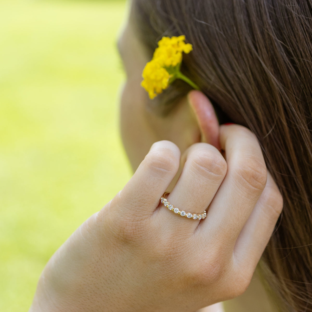 The Gold Single Prong Round Half Eternity | Hitched Fine Jewelry