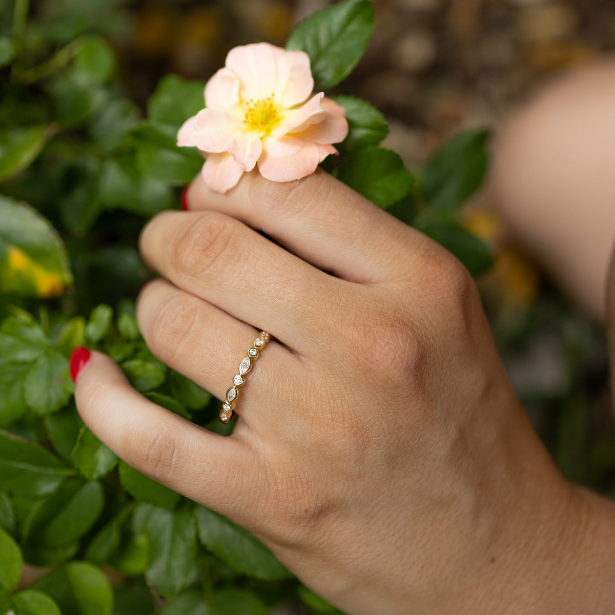 The Gold Alternating Bezel | Hitched Fine Jewelry