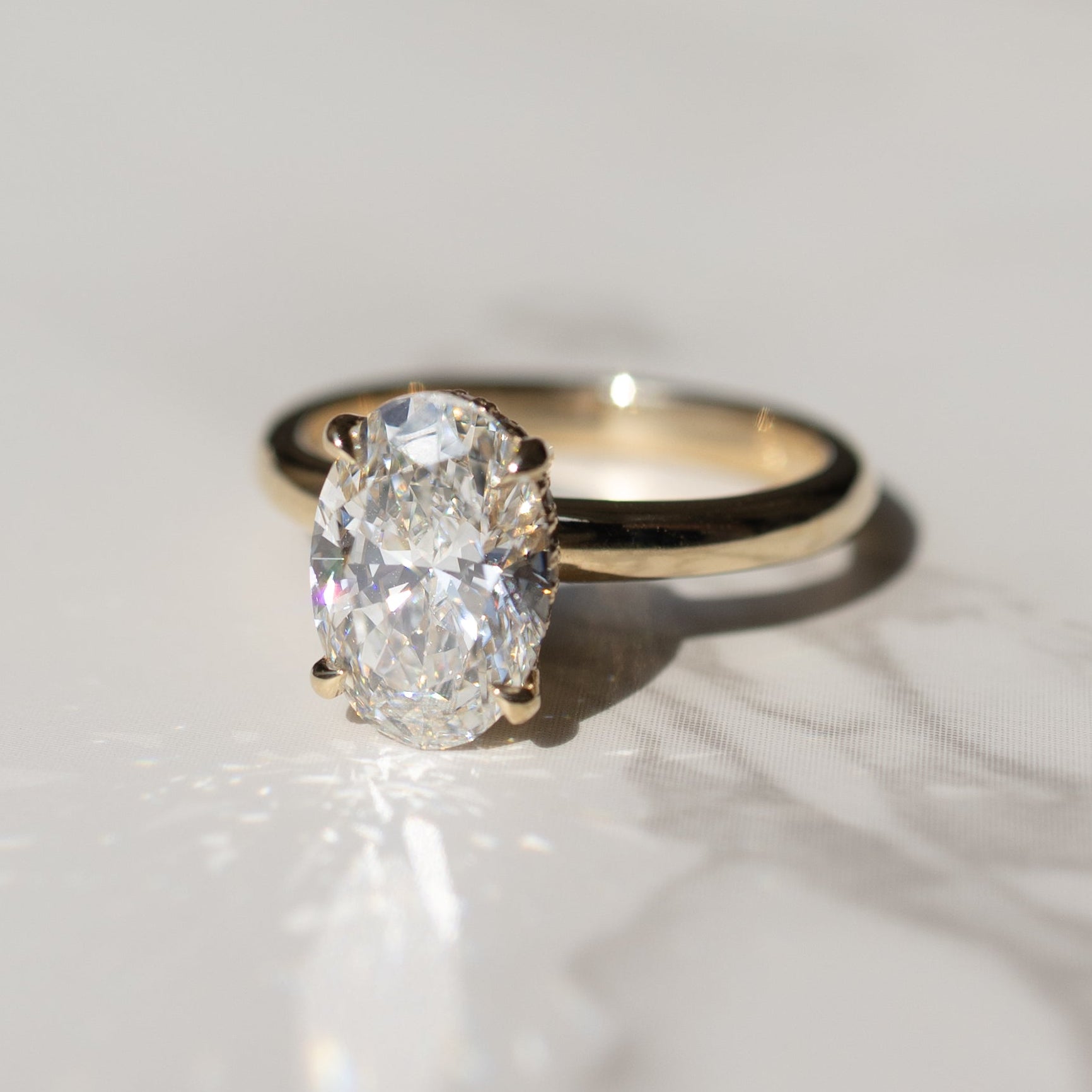 The Signature Hidden Halo | 2.57CT Oval Lab Diamond | 14K YG | Hitched Fine Jewelry