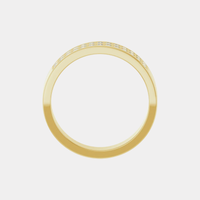 yellow gold double row tapered mens diamond wedding band through