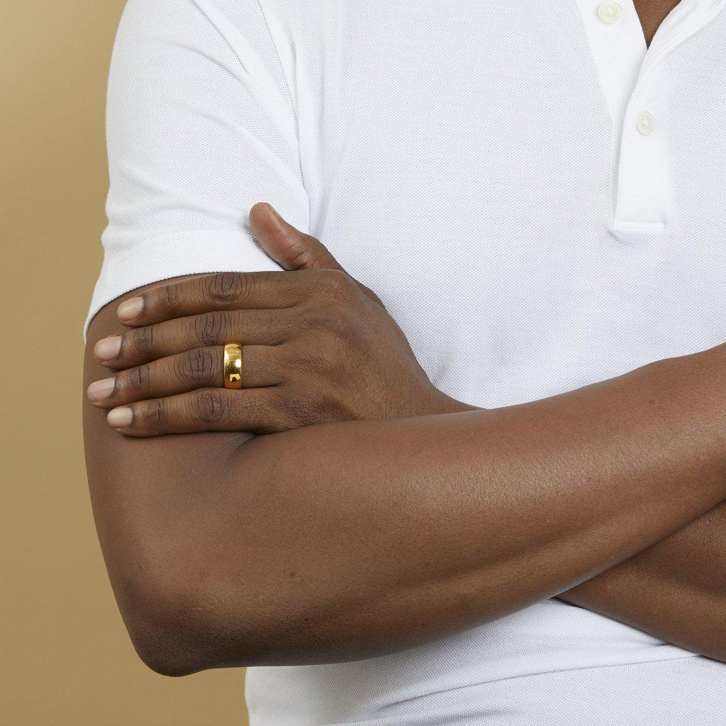 mens yellow tungsten wedding band 8mm
