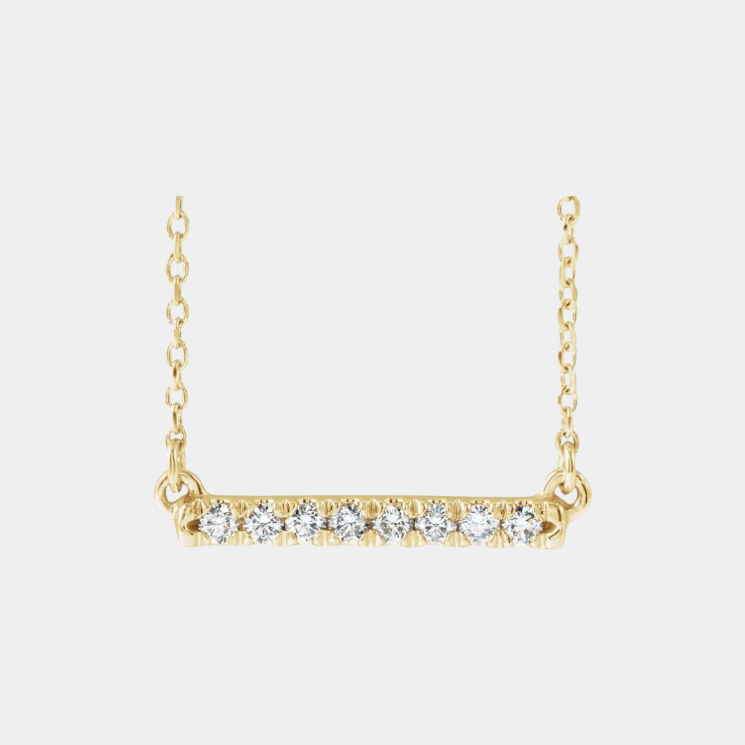 14K Diamond Bar Necklace | Lab-Grown