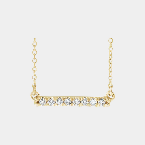 lab diamond bar necklace
