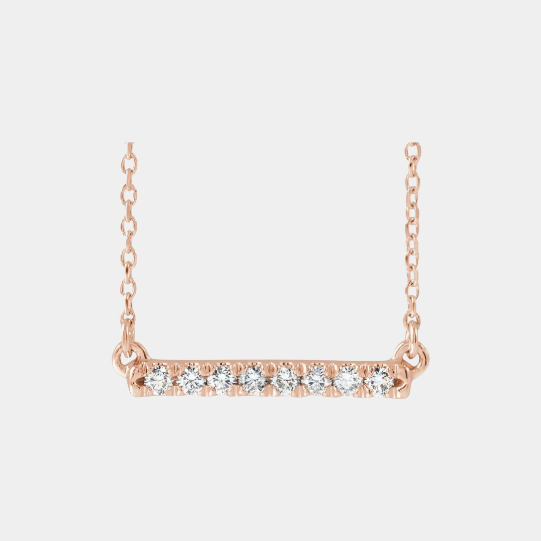 lab diamond bar necklace